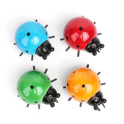Mini Metal Ladybug Beetle Fence Hanger Wall Hanging