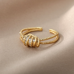 2023Knot Infinity Rings For Women Girls Gold Color Stainless