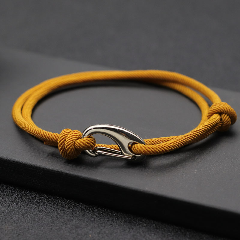 New Adjustable 3mm Thin Cord Bracelet Homme Double Layer