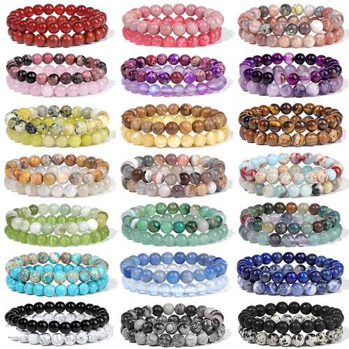 2Pcs/Set Bracelets For Women Natural Stone Bracelet Set