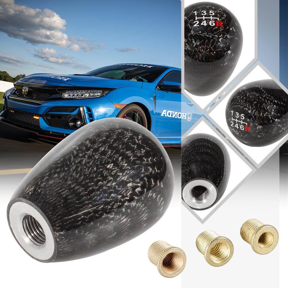 BE跨境汽车改装用品碳纤维排挡头5速6速档把头鸭蛋形变速手柄aZ