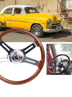 DZ汽车改装配件卡车实木方向盘18寸455MM3孔老爷车复古转向盘aZ