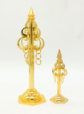 黄铜禅杖锡杖唐僧法器用品三圣地藏王禅杖家居佛堂寺庙摆件