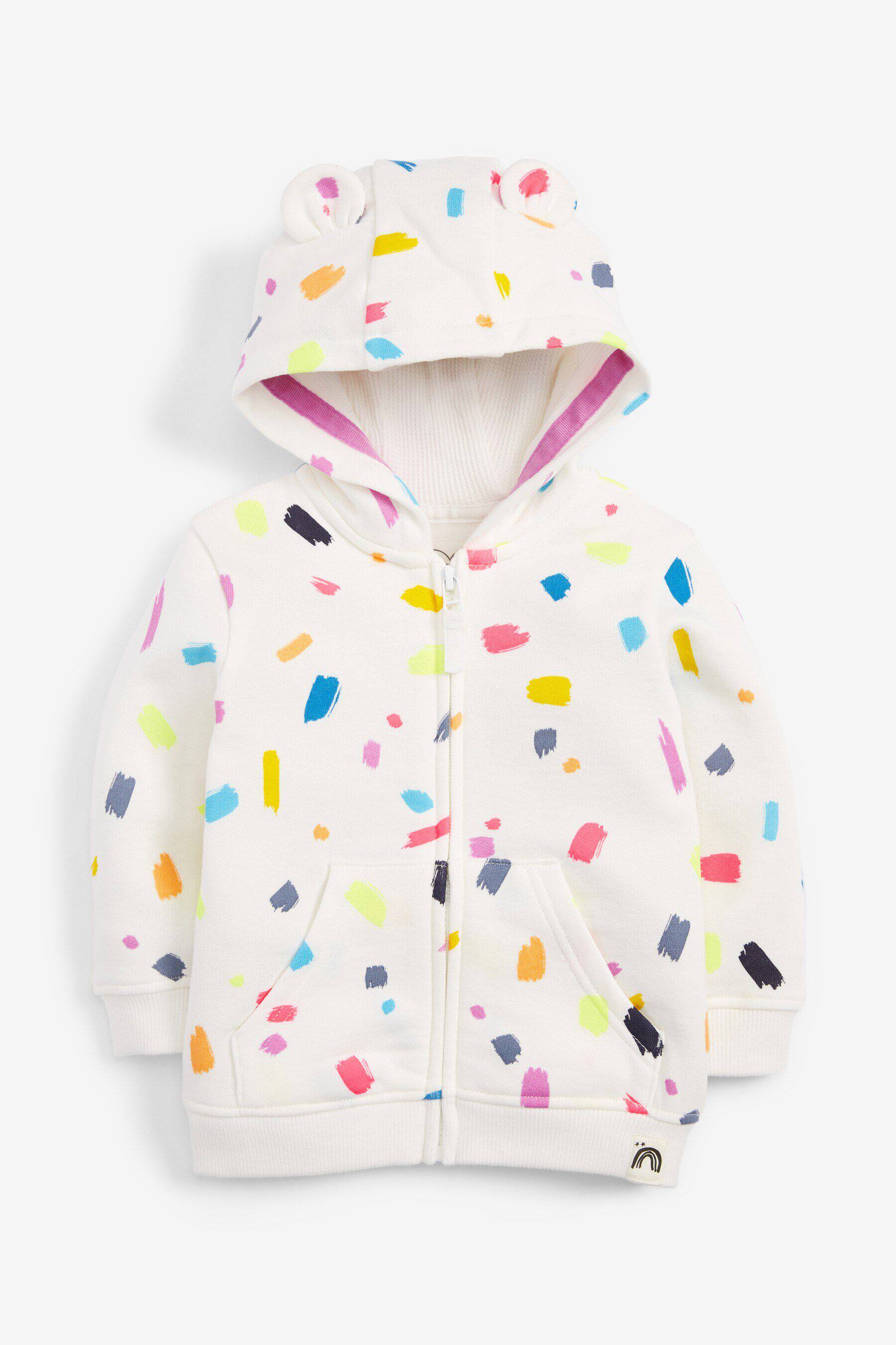 现货英国NEXT童装女童女宝宝拉链加绒卫衣连帽外套夹克衫裤子套装