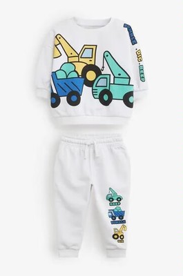 现货英国Next童装男童男宝宝挖土机线圈卫衣套衫运动服裤子套装