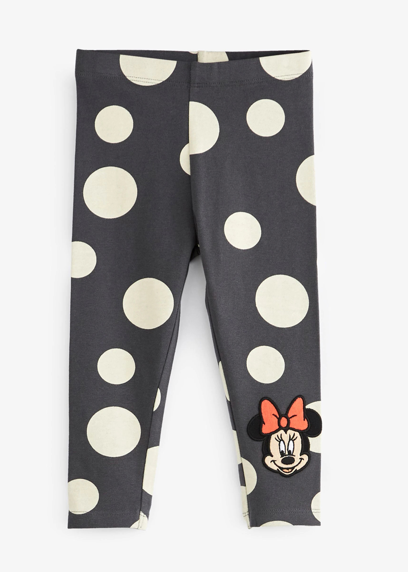 现货英国next童装春秋女童女宝宝深灰米妮弹力内搭打底裤子长裤子