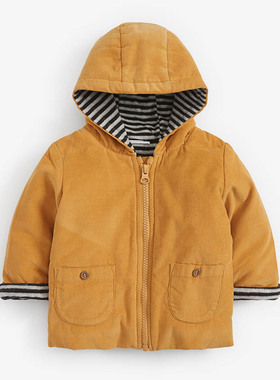 现货正品英国NEXT童装春秋男女宝宝灯芯绒连帽洋气外套儿童