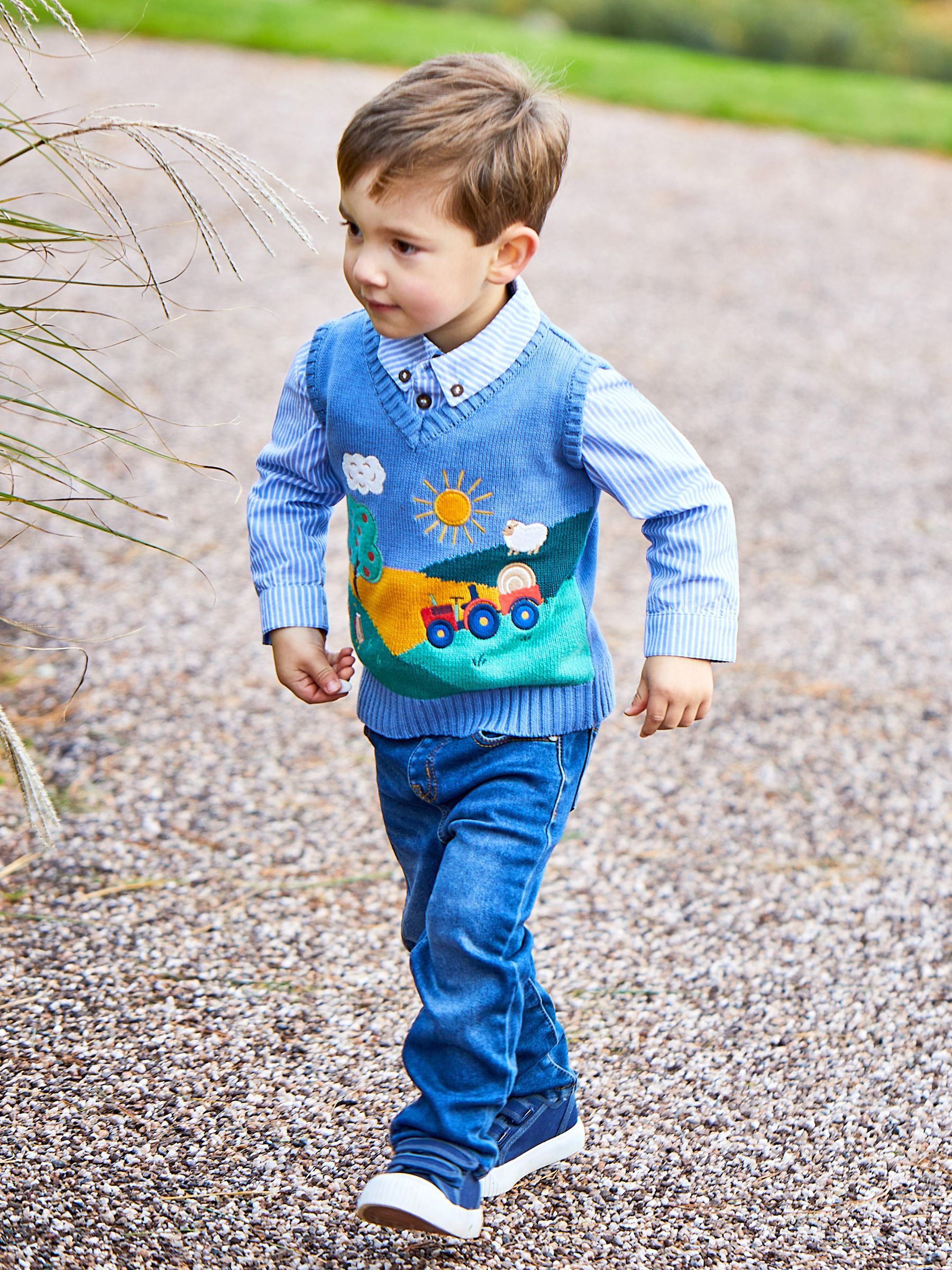 现货英国JoJo MaMan Bebe童装24春男童ins针织卡通无袖马甲背心