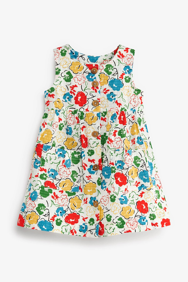 现货英国next童装女童碎花连衣裙子背心裙宝宝纯棉休闲吊带裙子夏