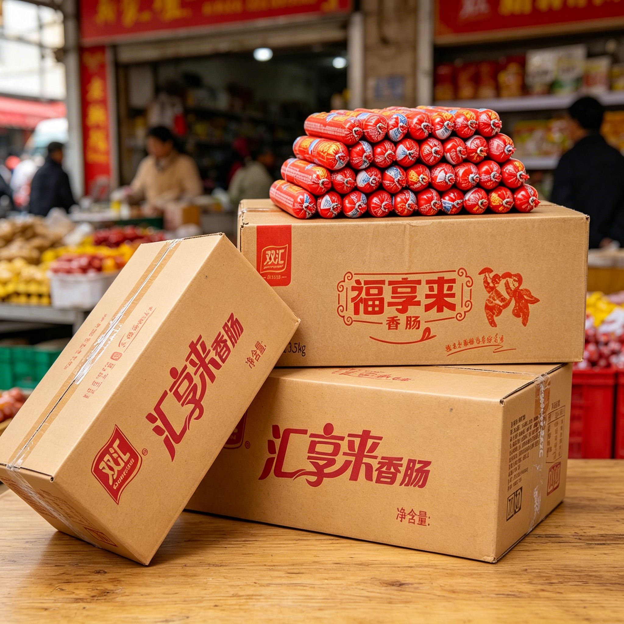 批双汇福享来火腿肠汇享来50根油炸蒸煮淀粉肉肠灌香肠火腿肠整箱