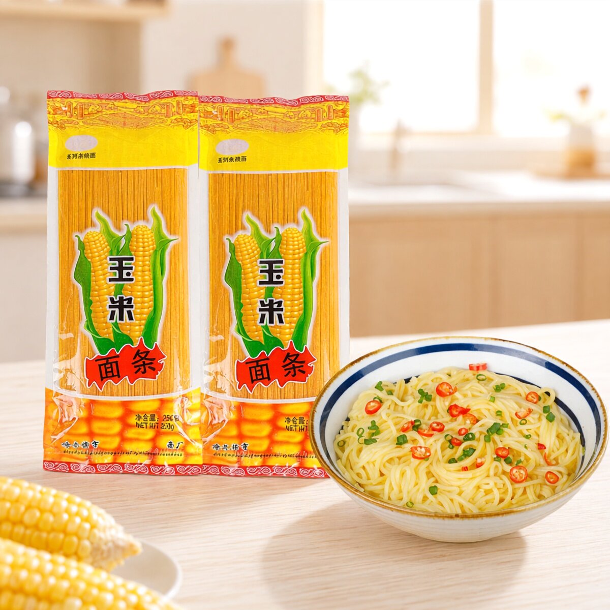 干玉米面条/东北 玉米面条粗粮细作250g袋装麻辣烫用商用家用