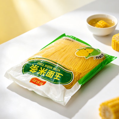 5斤装鲜玉米面条正宗东北碴条挂面粗粮细作速食叉插条面纯黄面条