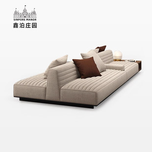 罗杰沙发横厅不靠墙高级沙发推荐意式极简真皮双面坐沙发