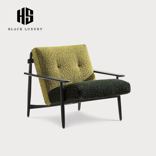 HEISHE 极简设计师沙发椅客厅单人位沙发高端单椅 Trio休闲椅意式