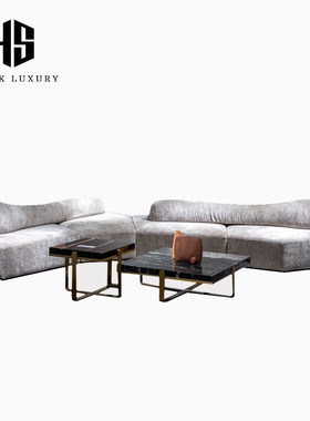 HEISHE On the rocks岩石沙发edra客厅异形意式极简羊羔绒布沙发