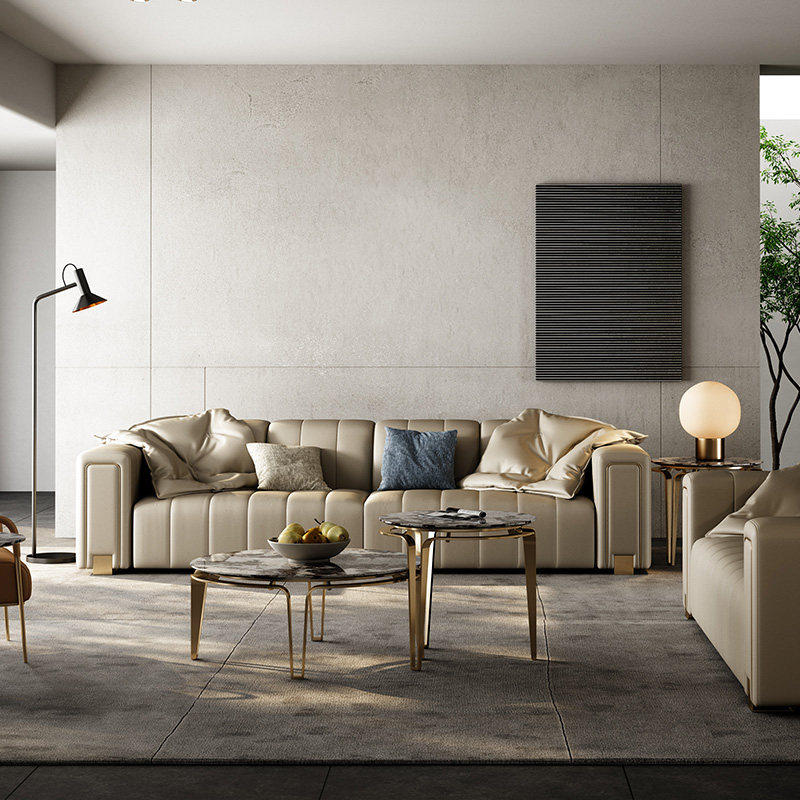 魅力大师全真皮沙发轻奢现代大户型客厅高端家具头层牛皮直排沙发