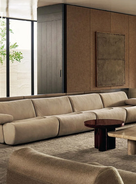 poliform竹节沙发真皮Large-sized living room fabric sofa杭州