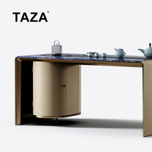 别墅大宅茶室系列 TAZA轻奢景泰蓝奢石茶桌 客厅高级感大理石茶台