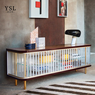 芬迪边柜家具现代简约玻璃门餐边柜Vittoria储物柜杭州家具高定