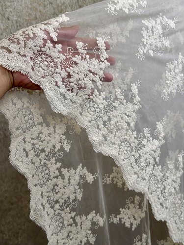 棉线刺绣蕾丝面料复古绣花辅料服装旗袍裙子婚纱礼服设计师布料