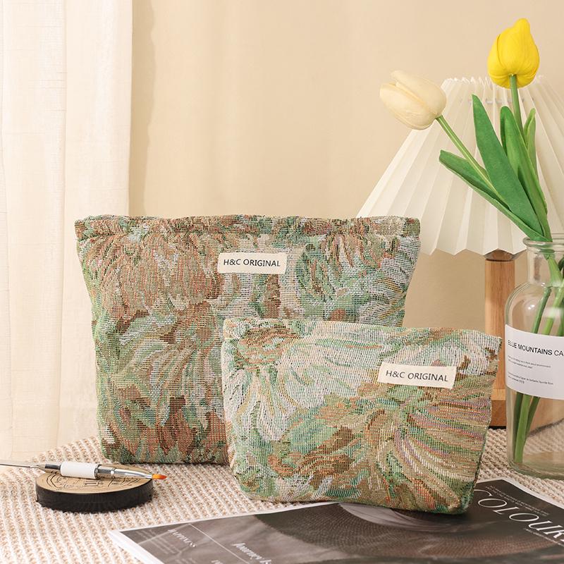 【清仓】化妆包女大容量护肤品姨妈巾杂物收纳袋帆布内胆洗漱小包