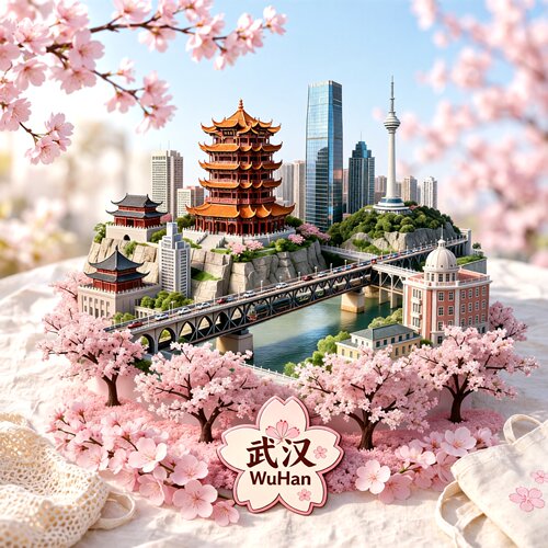 黄鹤楼金属文创磁吸冰箱贴