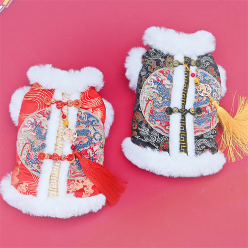 新款国风宠物服装新年唐装猫咪狗狗新中式拜年装泰迪比熊博美衣服