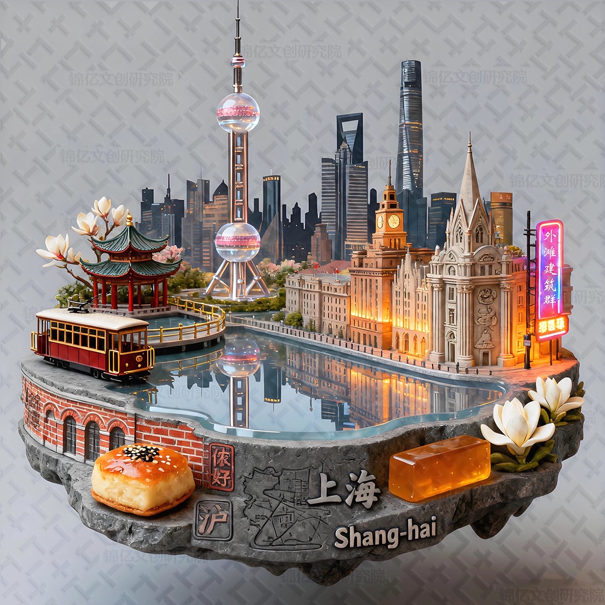 上海东方明珠黄浦江外滩金属冰箱贴文创纪念品旅游景点送朋友同学