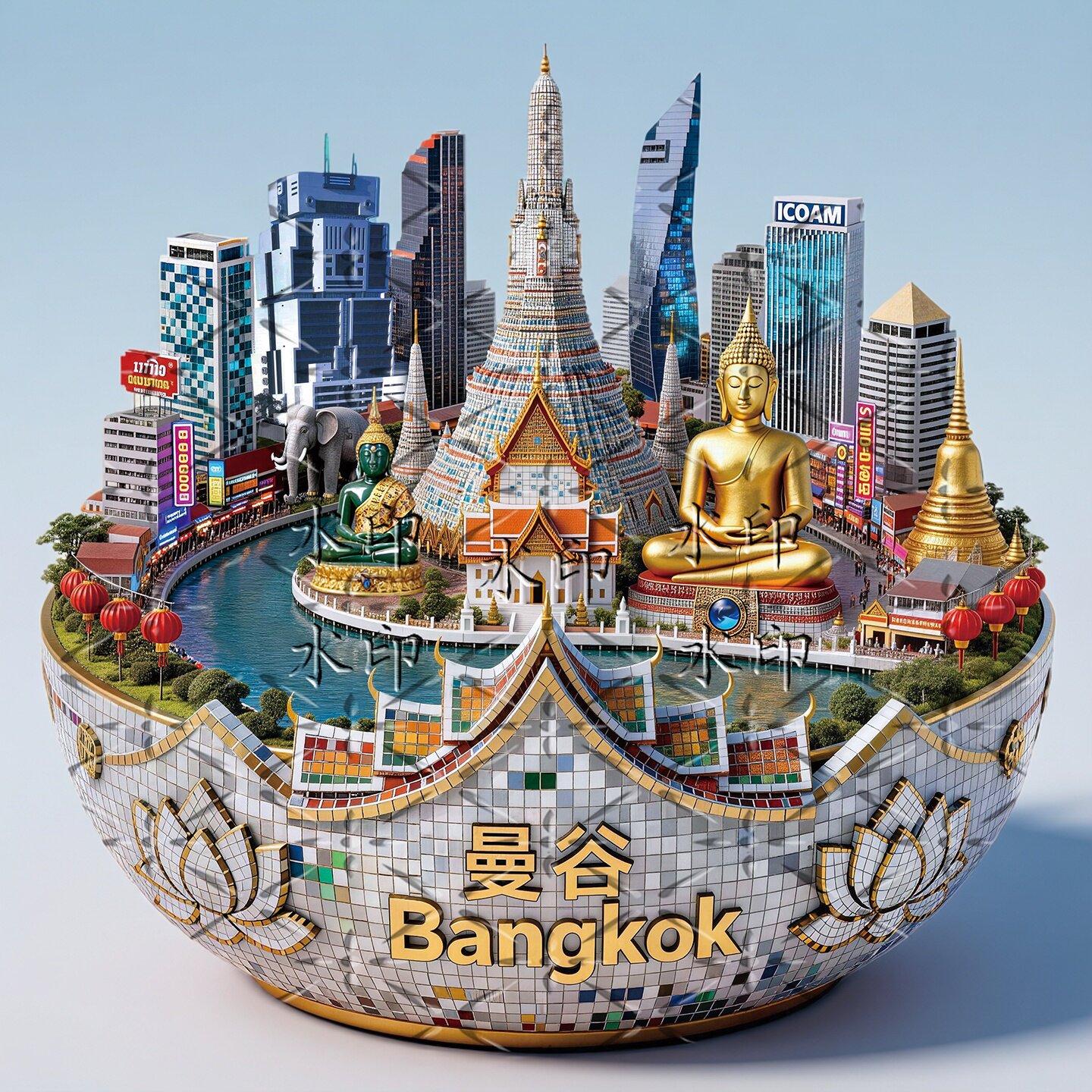 泰国曼谷立体浮雕冰箱贴旅游城市收藏文创高档次伴手礼物送朋友