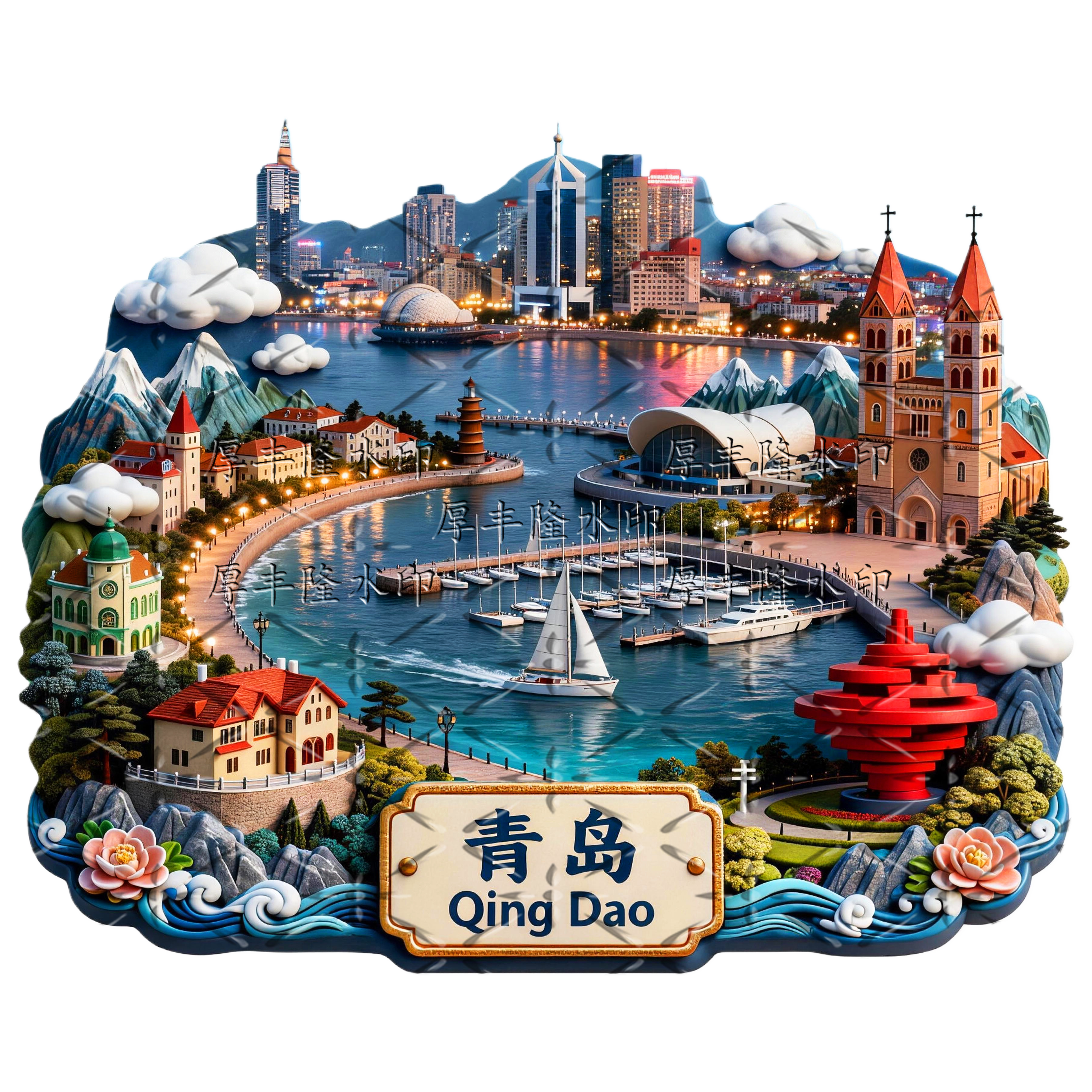 青岛金属冰箱贴旅游纪念伴手礼