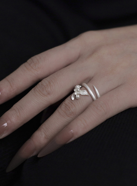 kammerhopa 小众设计师品牌925银戒指骷蕾丝系列植物元素男女新品