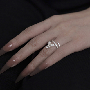 kammerhopa 小众设计师品牌925银戒指骷蕾丝系列植物元素男女新品