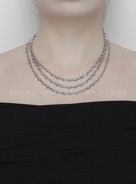 kammerhopa设计师品牌925银项链小号骷髅多层次感项链锁骨链新品