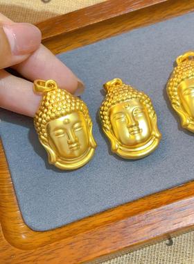 佛头吊坠平安扣项链女仿真黄金如来佛项坠小众高级感配饰沙金饰品