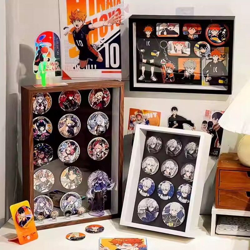 磁吸吧唧展示架！谷子防尘收纳盒谷美框徽章冰箱贴相框长条吸板