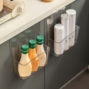 厨房调料品置物架柜门内侧壁挂式收纳盒整体橱柜门挂篮调味瓶收纳