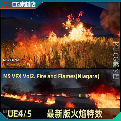 UE4虚幻ue5 奶瓜火焰火把烛光特效M5 VFX Vol2. Fire and Flames