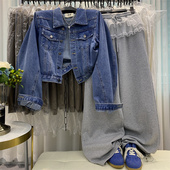美式 2026春秋新款 夹克上衣 高级感休闲宽松短款 复古牛仔外套 韩版