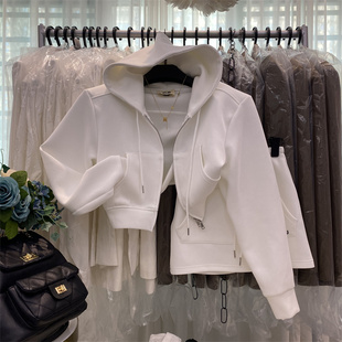 高腰短裙两件套装 连帽卫衣外套 女 洋气时尚 韩国东大门小个子新款