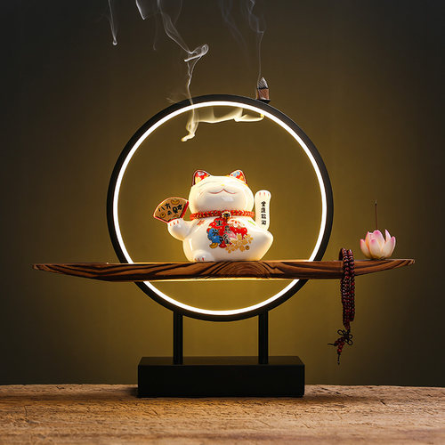 创意招财猫摆件开业生意兴隆自动摇手前台家居客厅装饰发财猫礼品