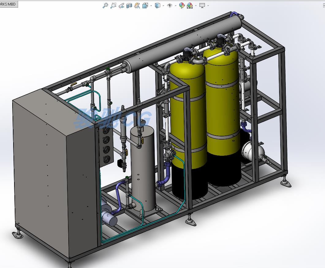 海水淡化设备solidworks工业设备设计制造模型图纸