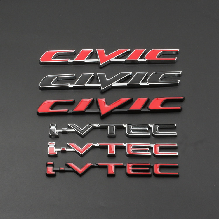 适用于思域CIVIC英文金属尾标 飞度IVTEC侧标字母改装后标车标志