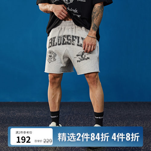 美式印花短裤男四分裤篮球跑步