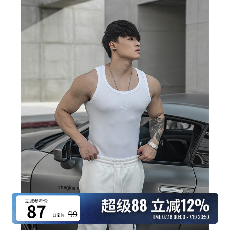 纯色运动背心男紧身修身休闲