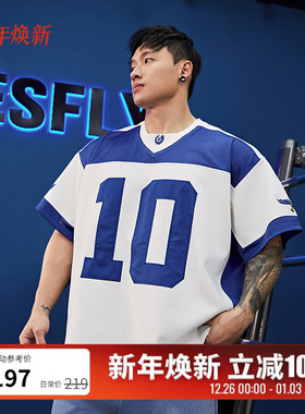 BLUESFLY美式复古男女宽松潮牌圆领半袖t恤健身运动训练休闲短袖