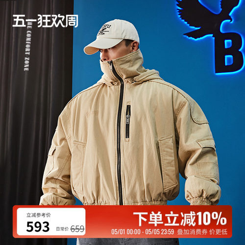 BLUESFLY工装飞行夹克外套棉服男
