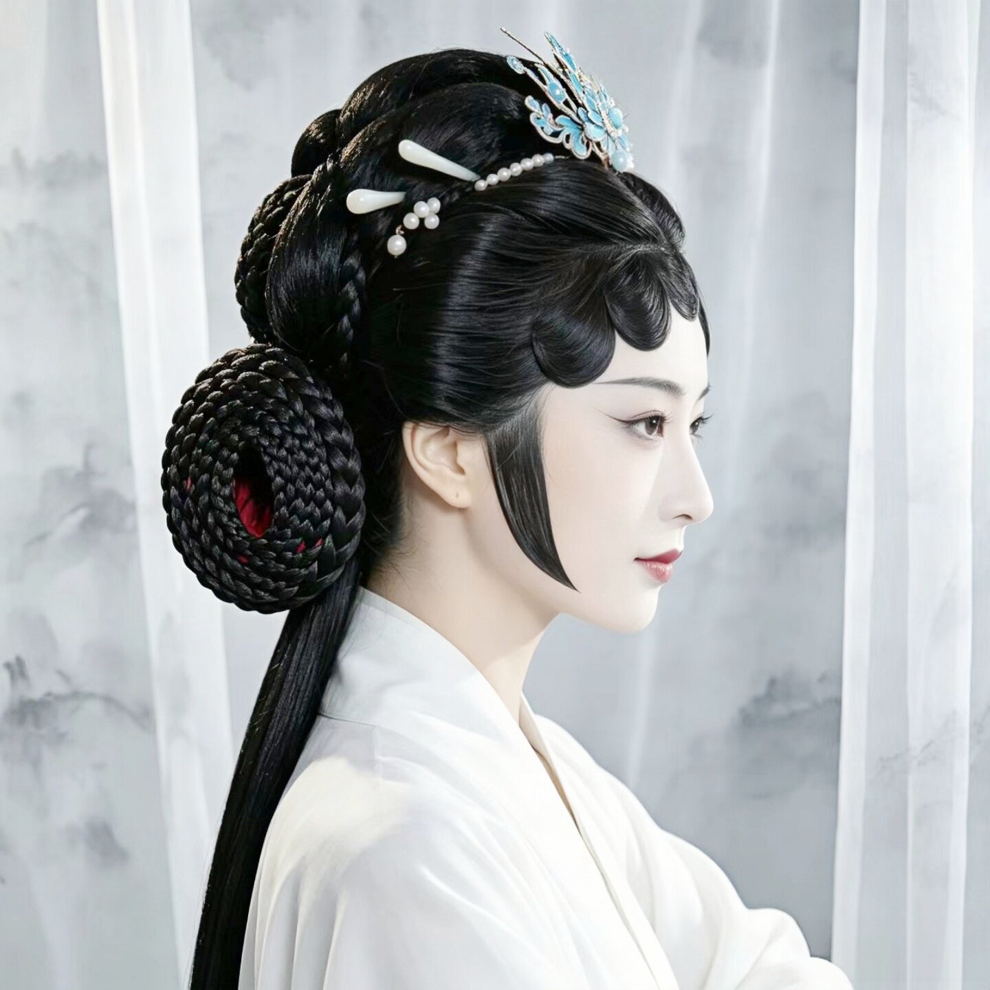 古装假发戏曲刘海汉服戏曲鬓角片图片