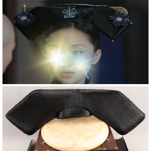 清宫旗头假发髻造型装扮格格发包