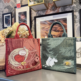 日单两色姆明亚美手提袋手拎包通勤饭盒包购物上班通勤托特包