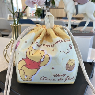 日单维尼熊噗噗熊保温保冷铝箔内胆饭盒包水果包便当包儿童零食包